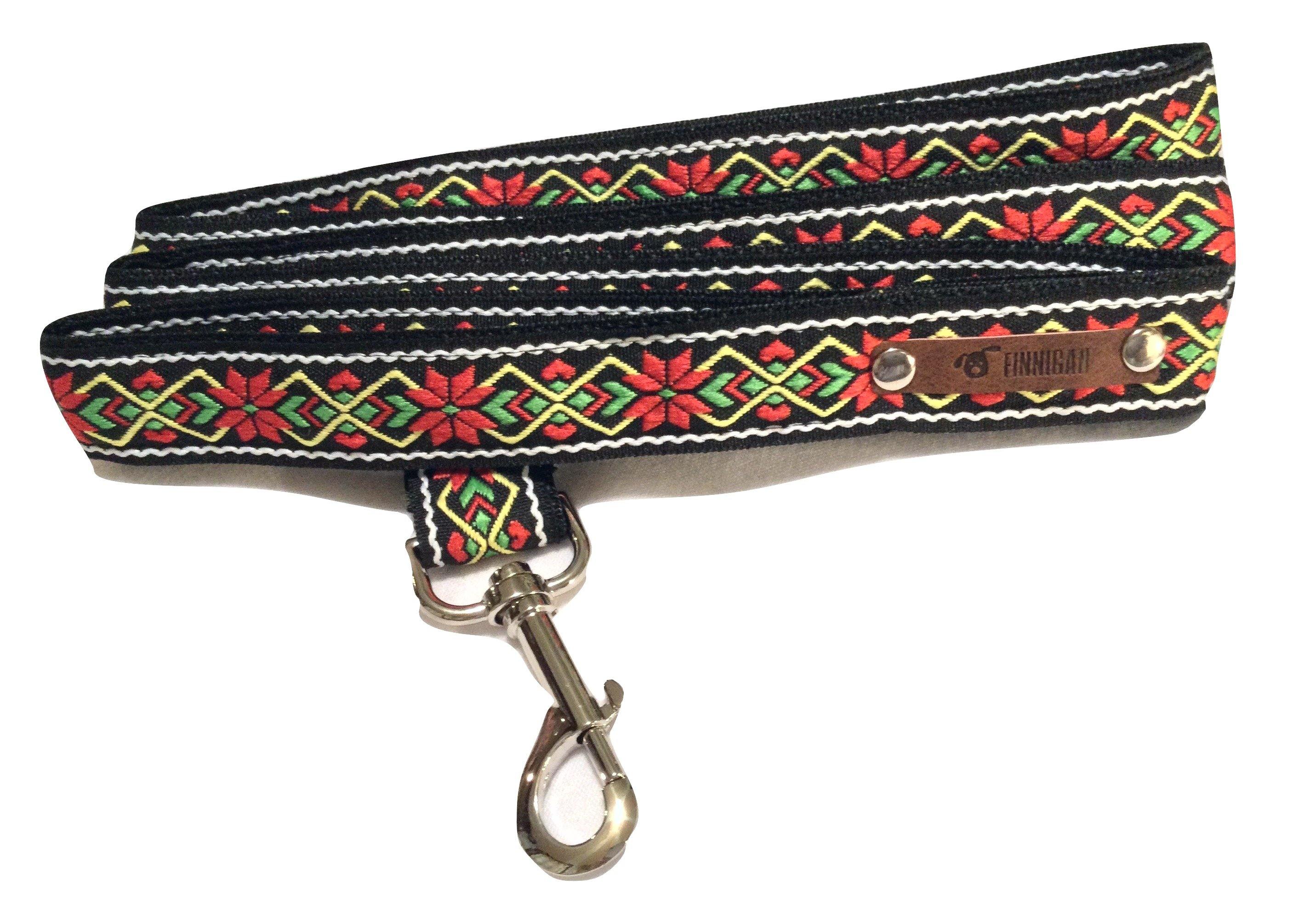 Finnigan Designer 7ft Dog Lead featuring double-layer nylon webbing and strong metal hardware, perfect for stylish and durable dog walks.